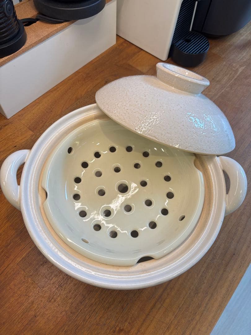 長谷園のヘルシー蒸し鍋、土鍋【美品】