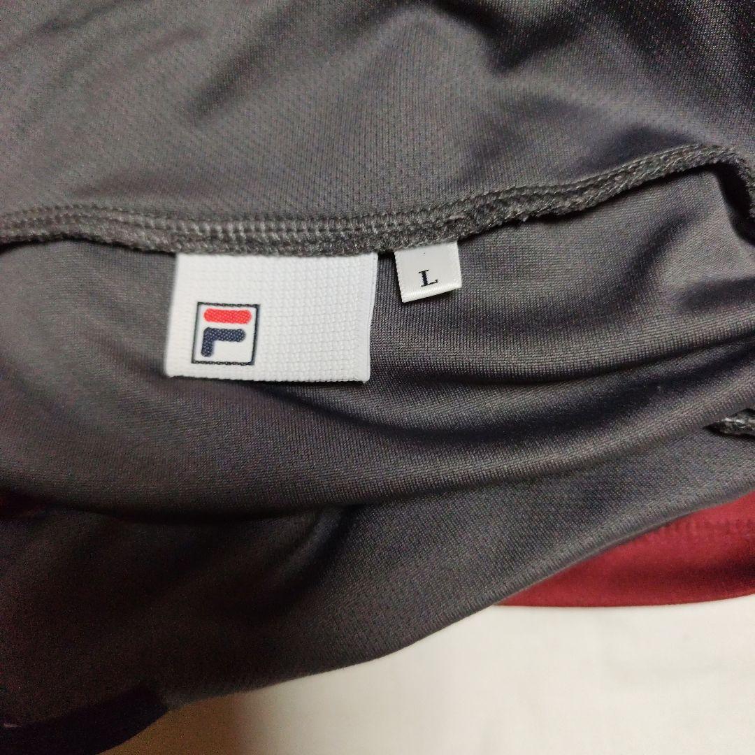 FILA テニスウェア Lサイズ 赤 グレーセットアップてす。