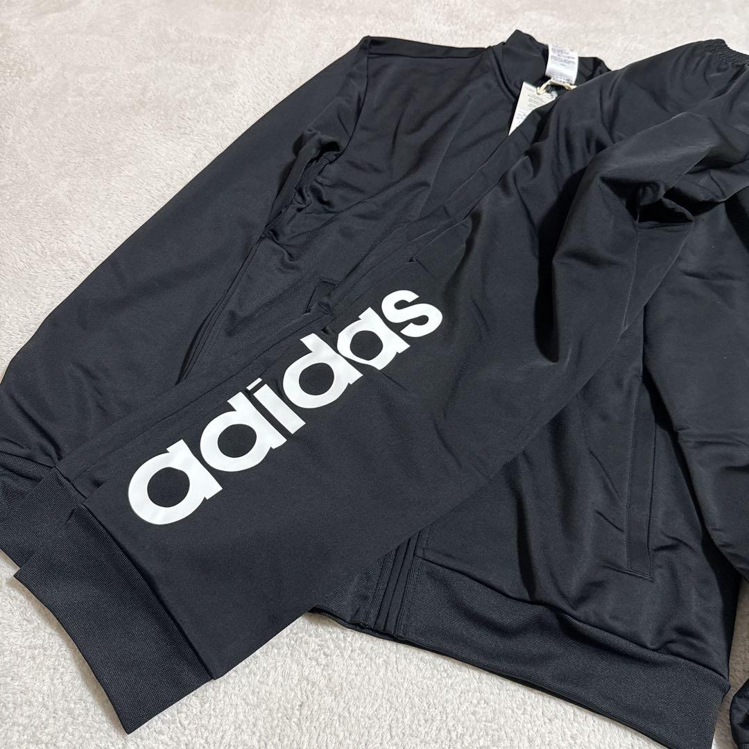 新品adidasメンズパンツロゴ　ジャージ上下セット黒Lサイズ長袖スポーツウェア