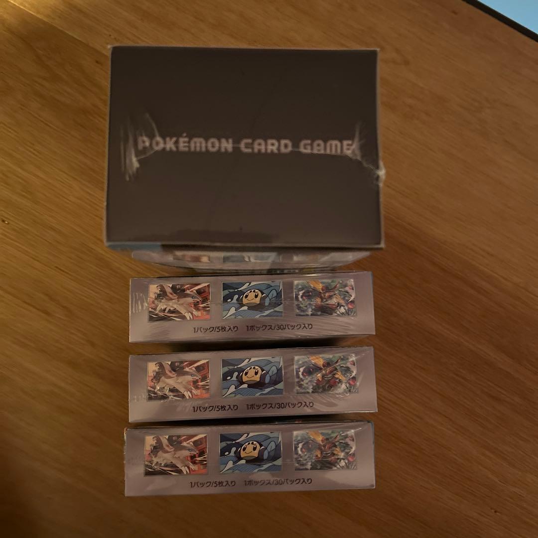 ポケセン購入分　黒煙の支配者シュリンク付３BOX 、デッキビルドセット