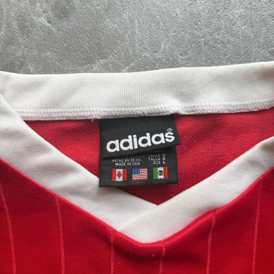 usa製　old adidas ゲームシャツ　ストライプ　長袖　オリジナルス