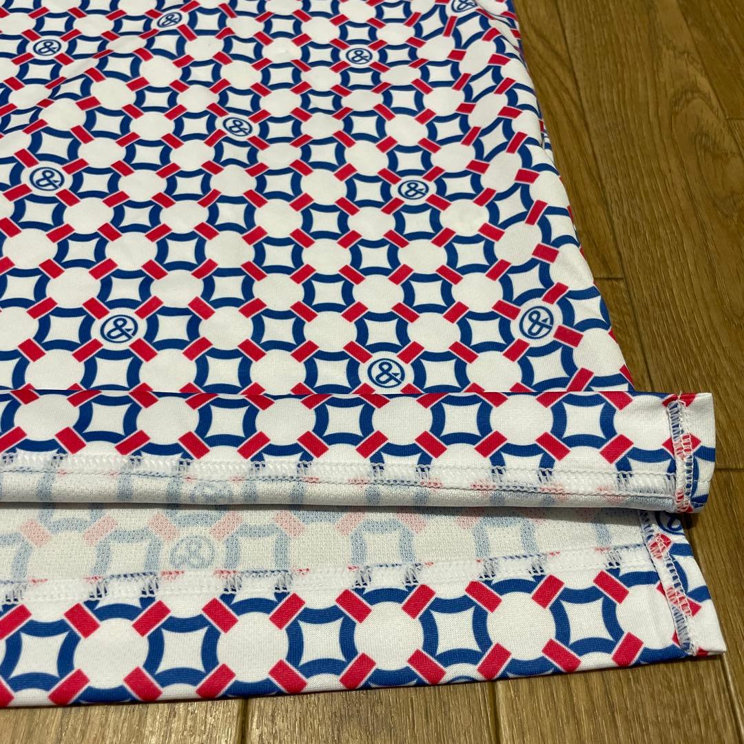 【LLサイズ】and per se アンパスィ 半袖ポロシャツ ストレッチ総柄