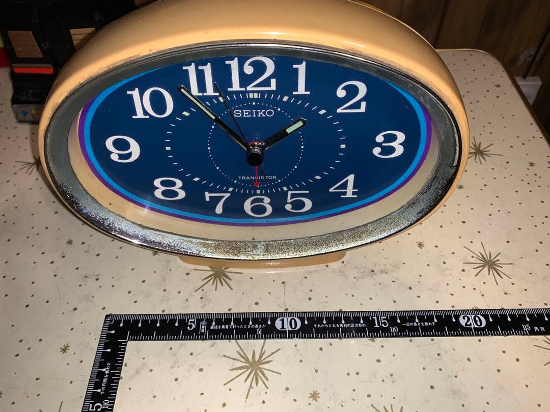昭和レトロ　動作品　SEIKO セイコー　電池式　置時計　スペースエイジ