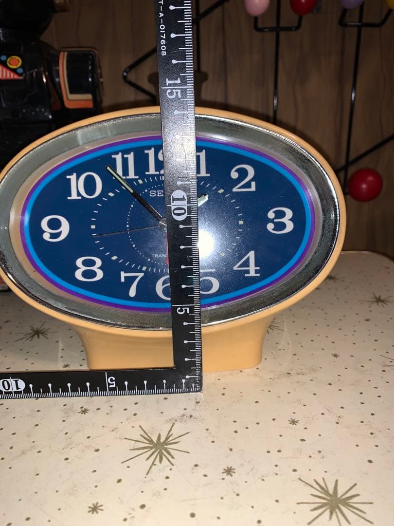 昭和レトロ　動作品　SEIKO セイコー　電池式　置時計　スペースエイジ