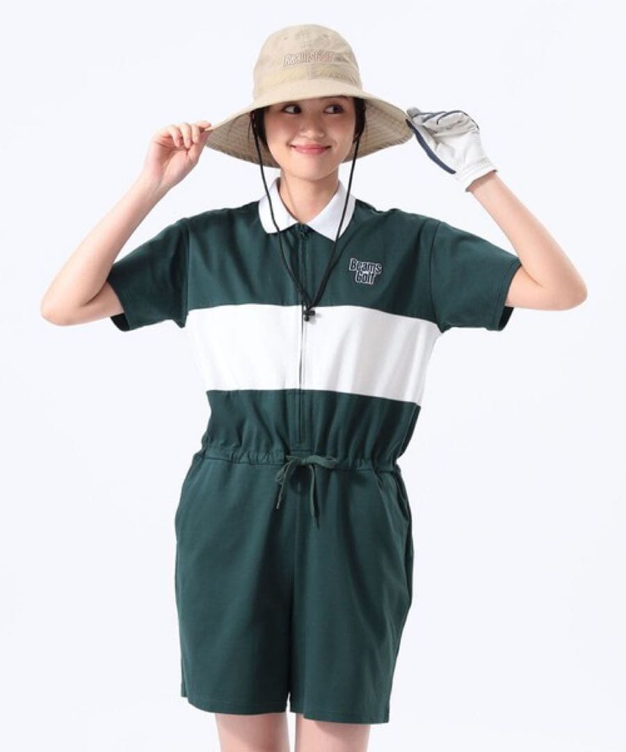 BEAMS GOLF ラーガーシャツ オールインワン グリーン M