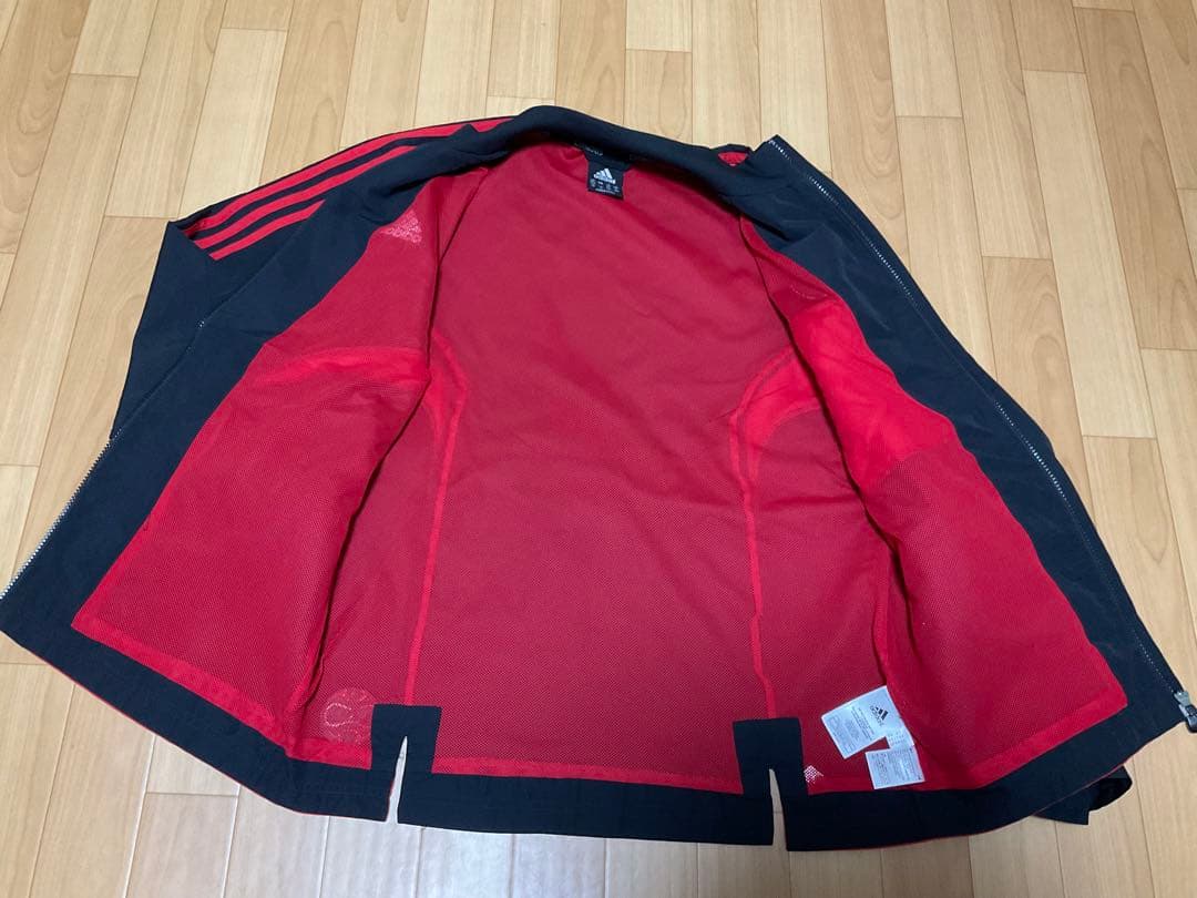 ACミラン adidas ジャージ上下(黒・赤)サイズL