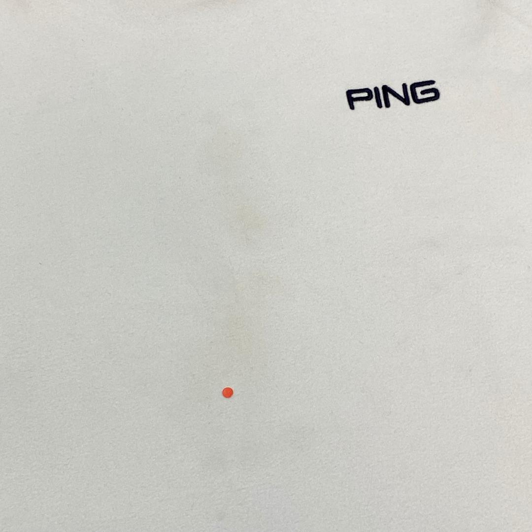 PING ピン 長袖 ストレッチ モックネック シャツ M ホワイト ゴルフ