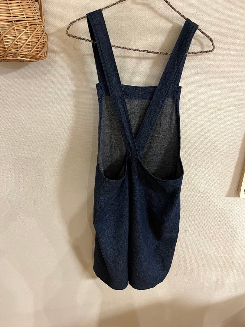 リネン　ハンドメイド　お好きなカラーで　エプロン