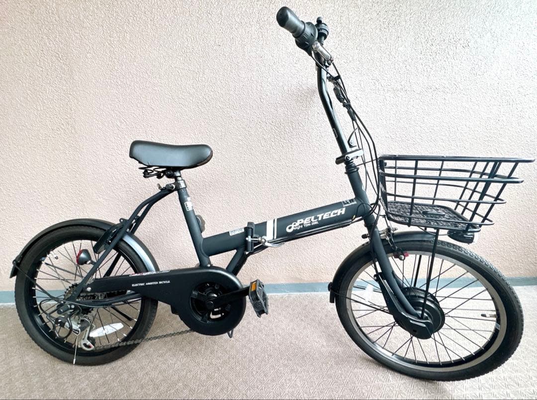 ペルテック TDN-208L マットブラック 電動アシスト自転車 美品 折り畳み