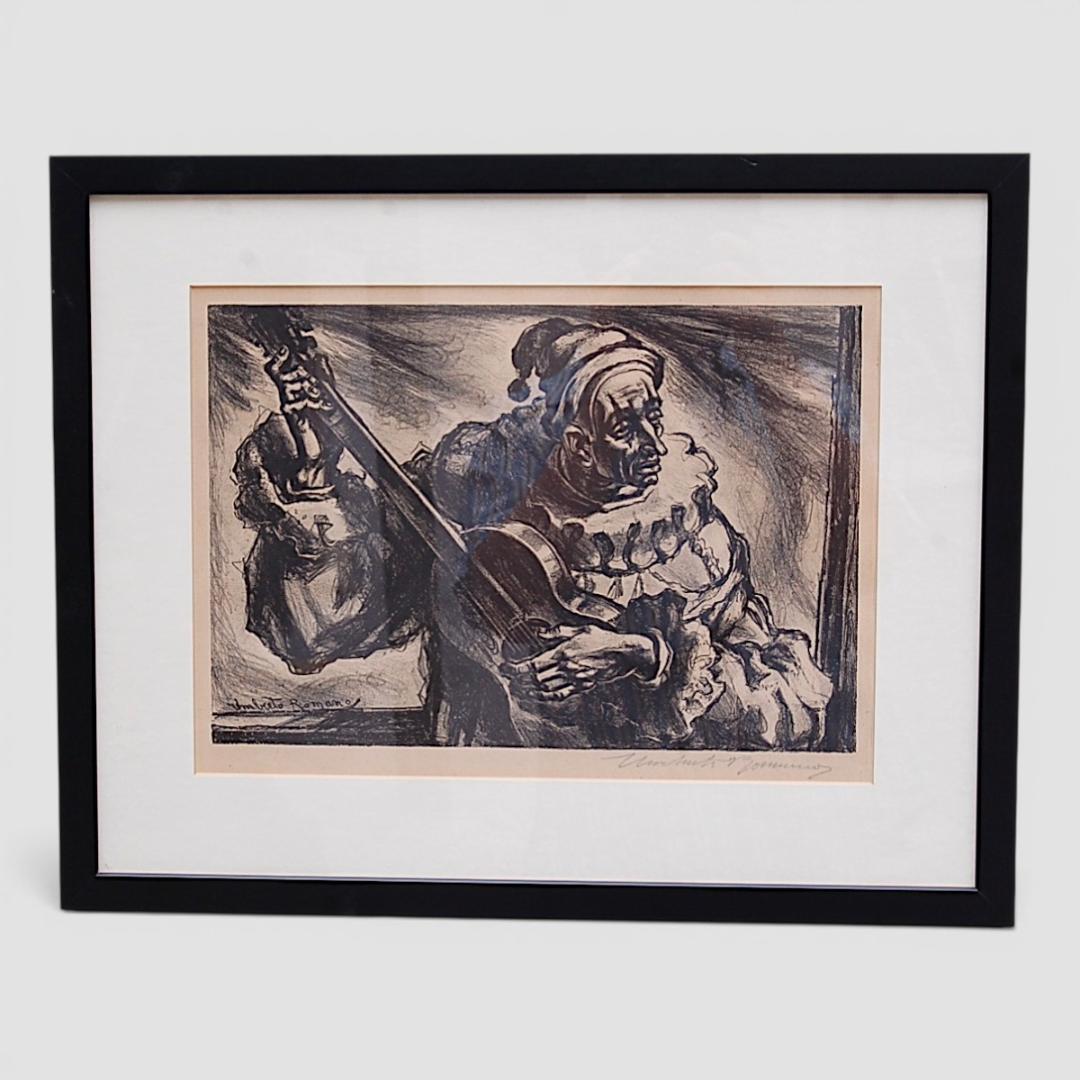 K3259 1970s Umberto Romano サイン入 リトグラフアート