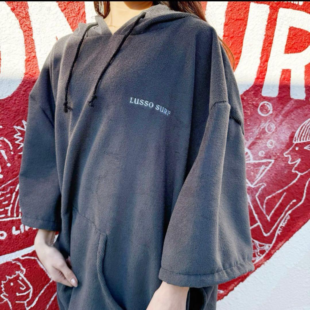 海⭐︎プールのお着替えに！LUSSO SURFオシャレポンチョ　チャコール