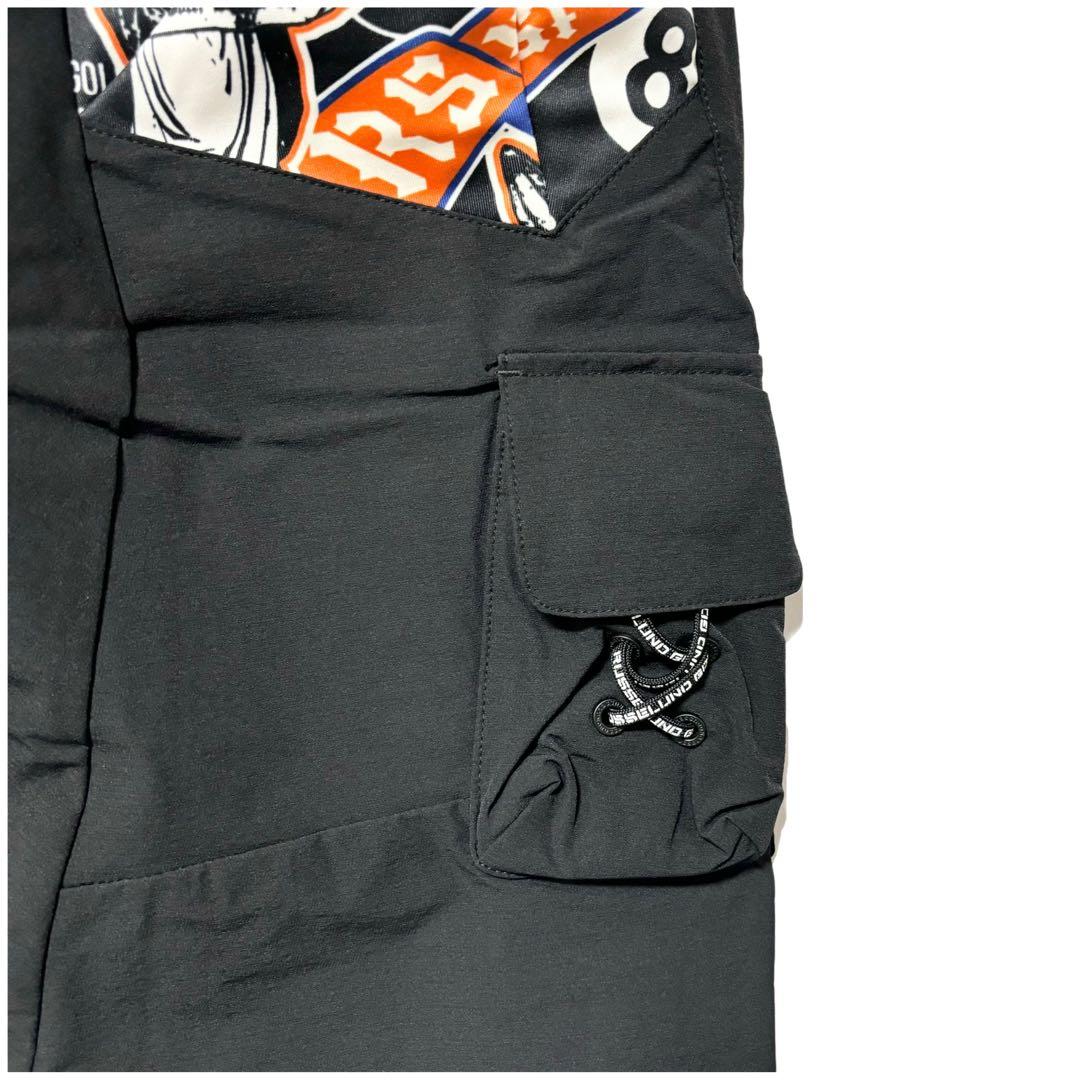 新品 ラッセルノ ゴルフ カーゴ ロングパンツ ブラック カーゴパンツ M 4
