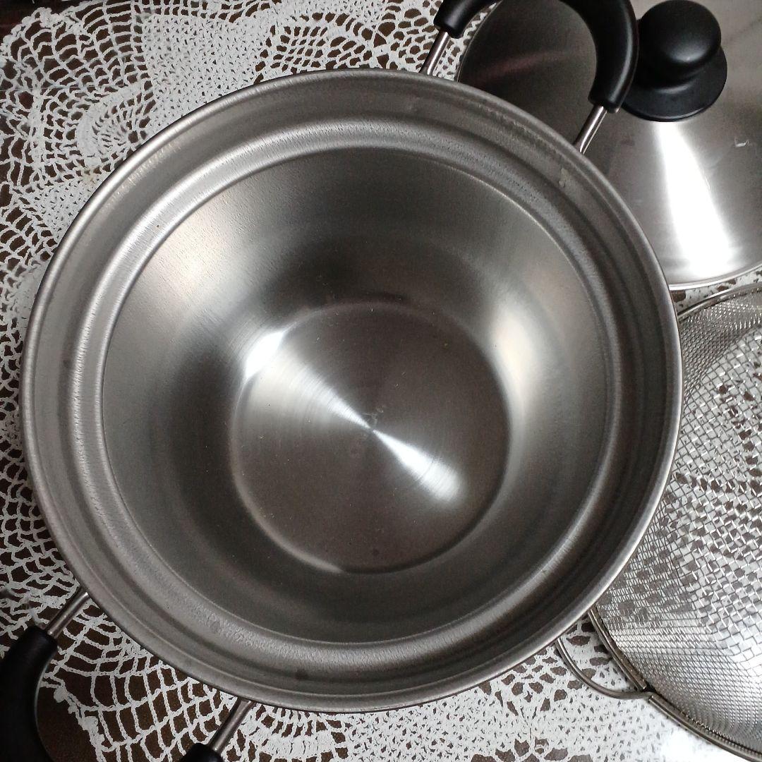 ダンチュウ　パスタ鍋　ザル付き　約５L