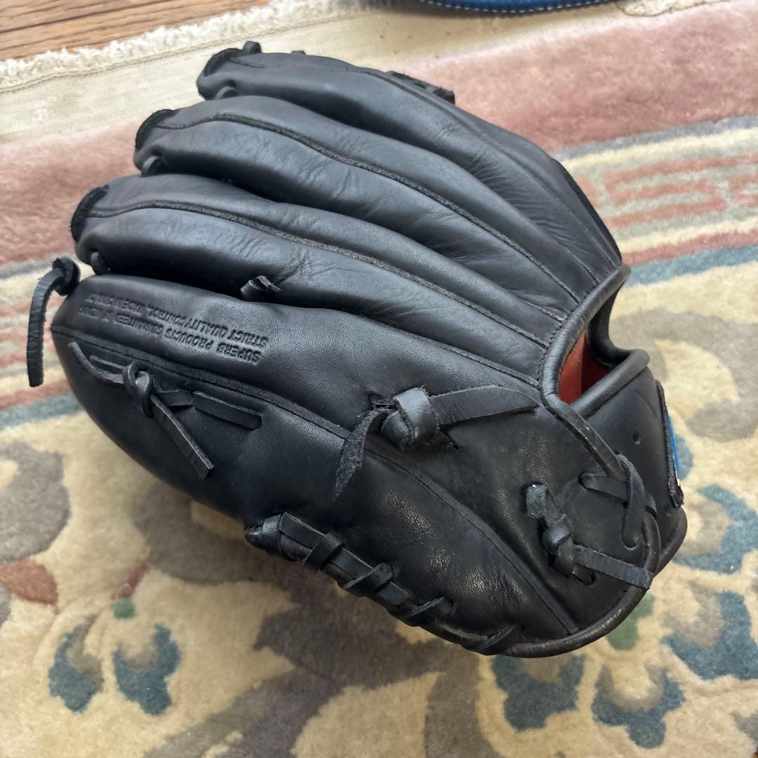 ミズノ ビューリーグ 軟式グローブ 旧Mラベル 青ビュー 黒