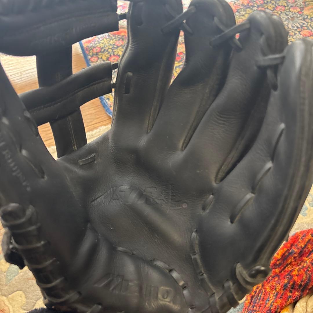 ミズノ ビューリーグ 軟式グローブ 旧Mラベル 青ビュー 黒