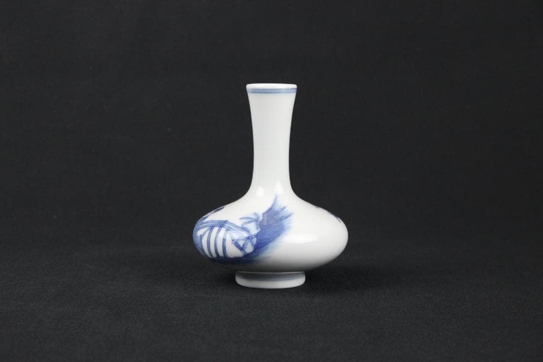 中国美術　青花人物　康熙年製　銘 花瓶 磁器 蔵出 唐物 染付 EYM23-4
