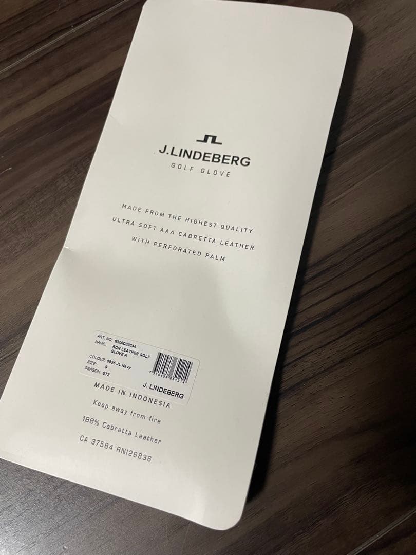J.LINDEBERG ゴルフグローブ ネイビー/ホワイト