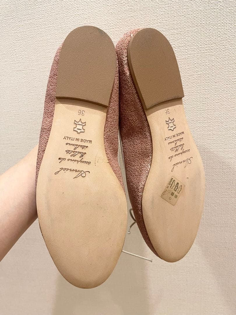 美品ANNIEL イタリア製　グリッター ラメ バレーシューズ36 23cm