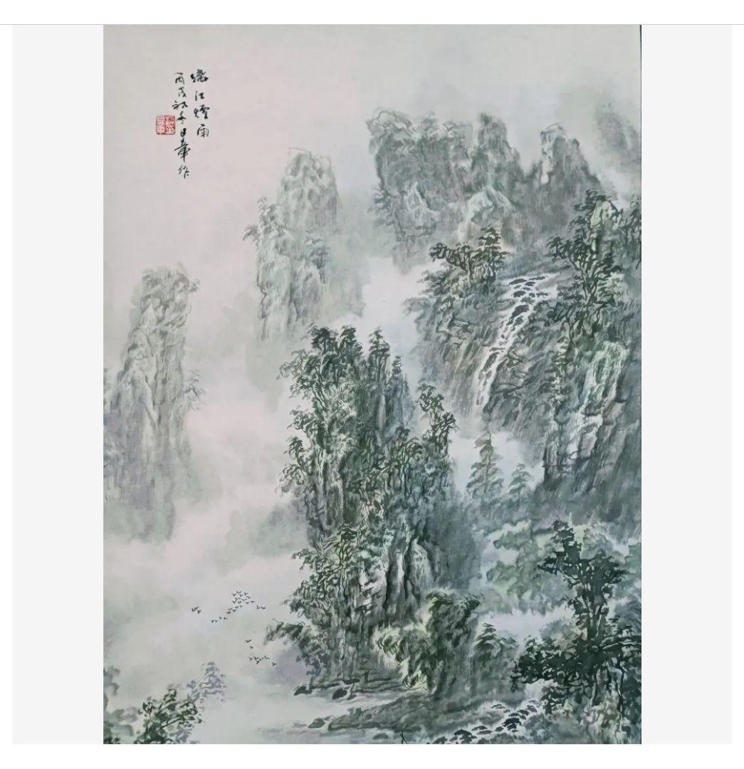美品 漓江煙雨画 龍脈 山水画 花鳥風月 中国掛け軸 美術工芸品