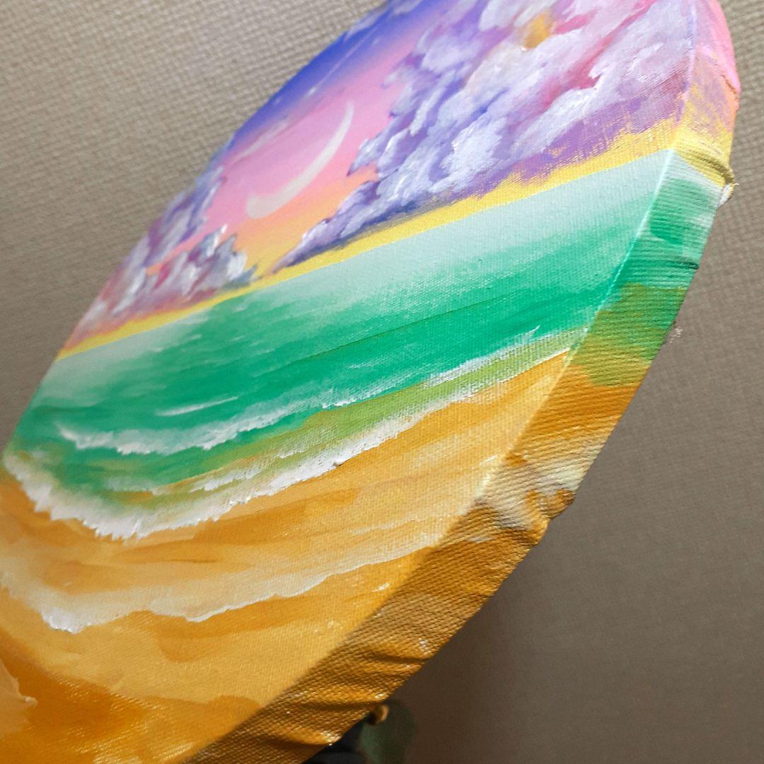 《アラビアンナイト 》油絵 油彩画 海 風景画 直径 30cm