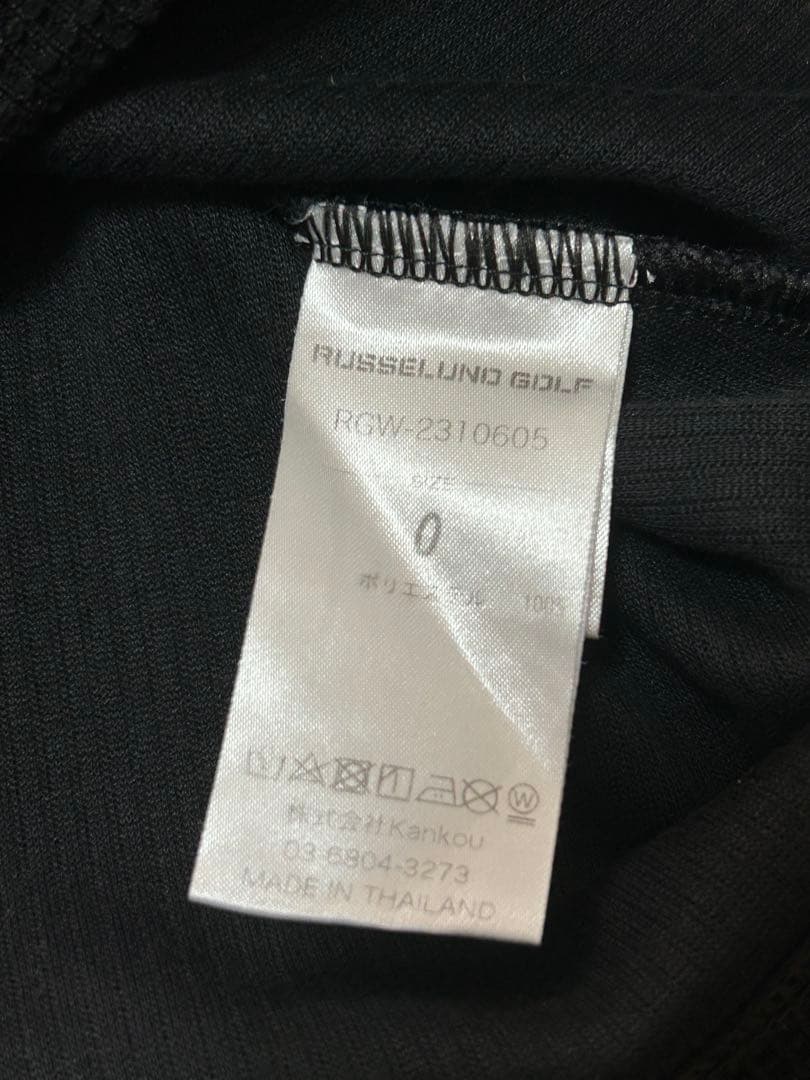 ブラック ハイネック ゴルフシャツ レディース