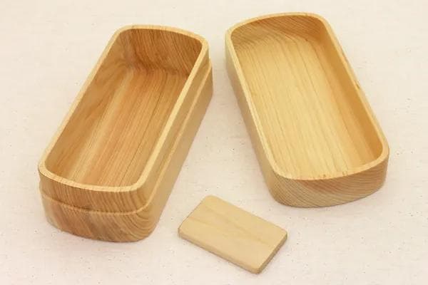 【2つセット】角田清兵衛商店 くりぬき 弁当箱【仕切なし】