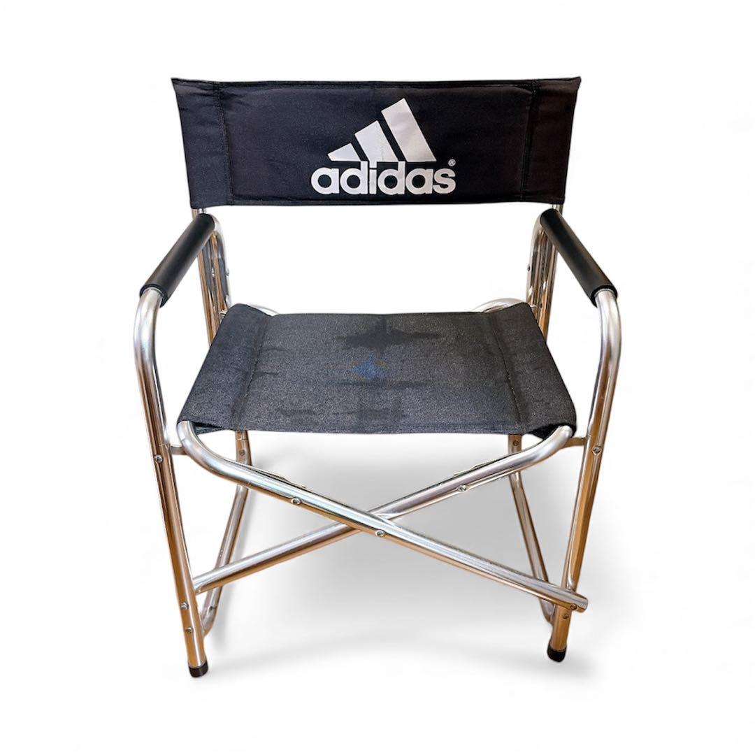 【希少】90s adidas 折りたたみチェア 黒 シルバー ディレクターチェア