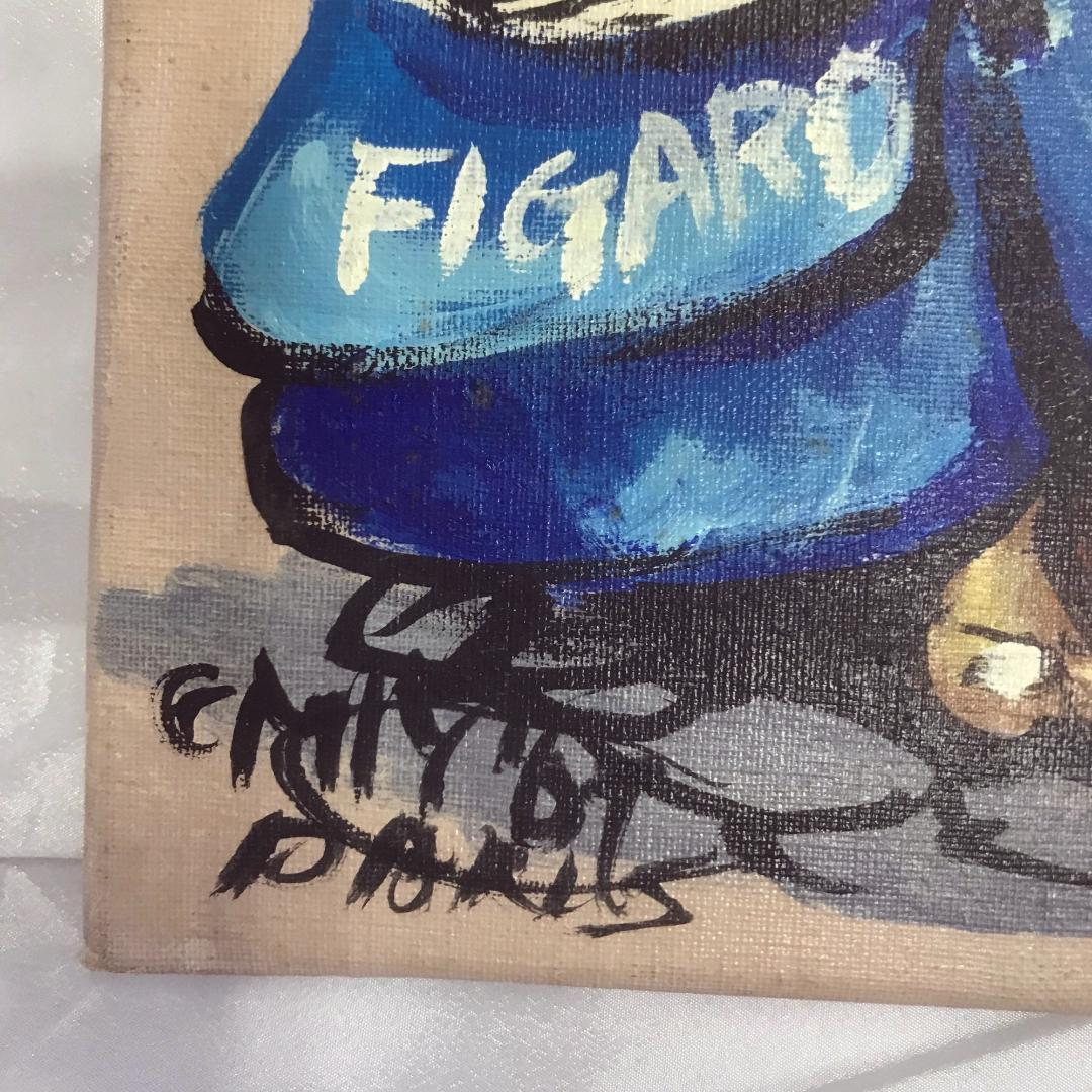 絵 女の子 男の子 作者不明 PARIS パリ 絵画 美術品 骨董品 ２枚セット