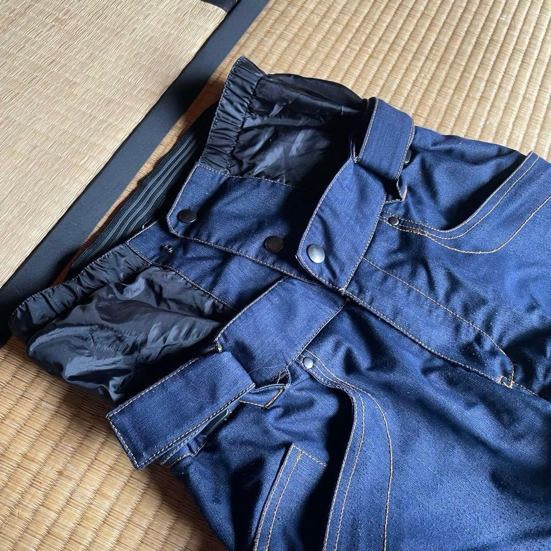【お買い得】デニム地スノボウェア　スキーウェア　ジーンズ　ワイドパンツ