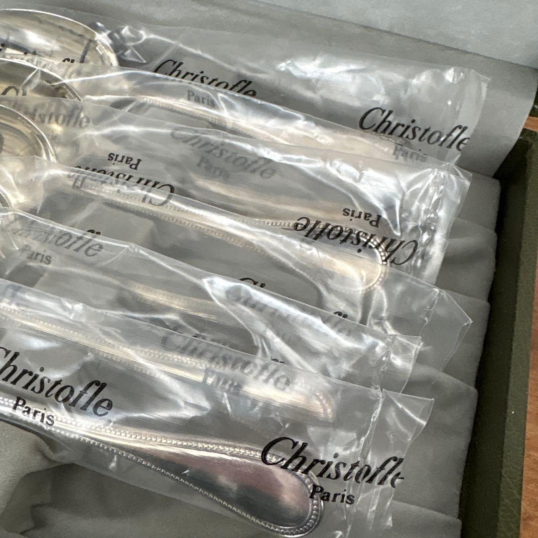 未使用　Christofle コーヒースプーン6本セット　パール　クリストフル
