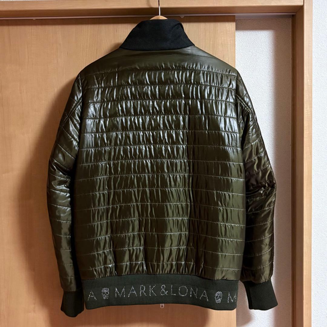 【美品】マーク&ロナ　中綿ダウンジャケット　カーキ×ダークグレー　M
