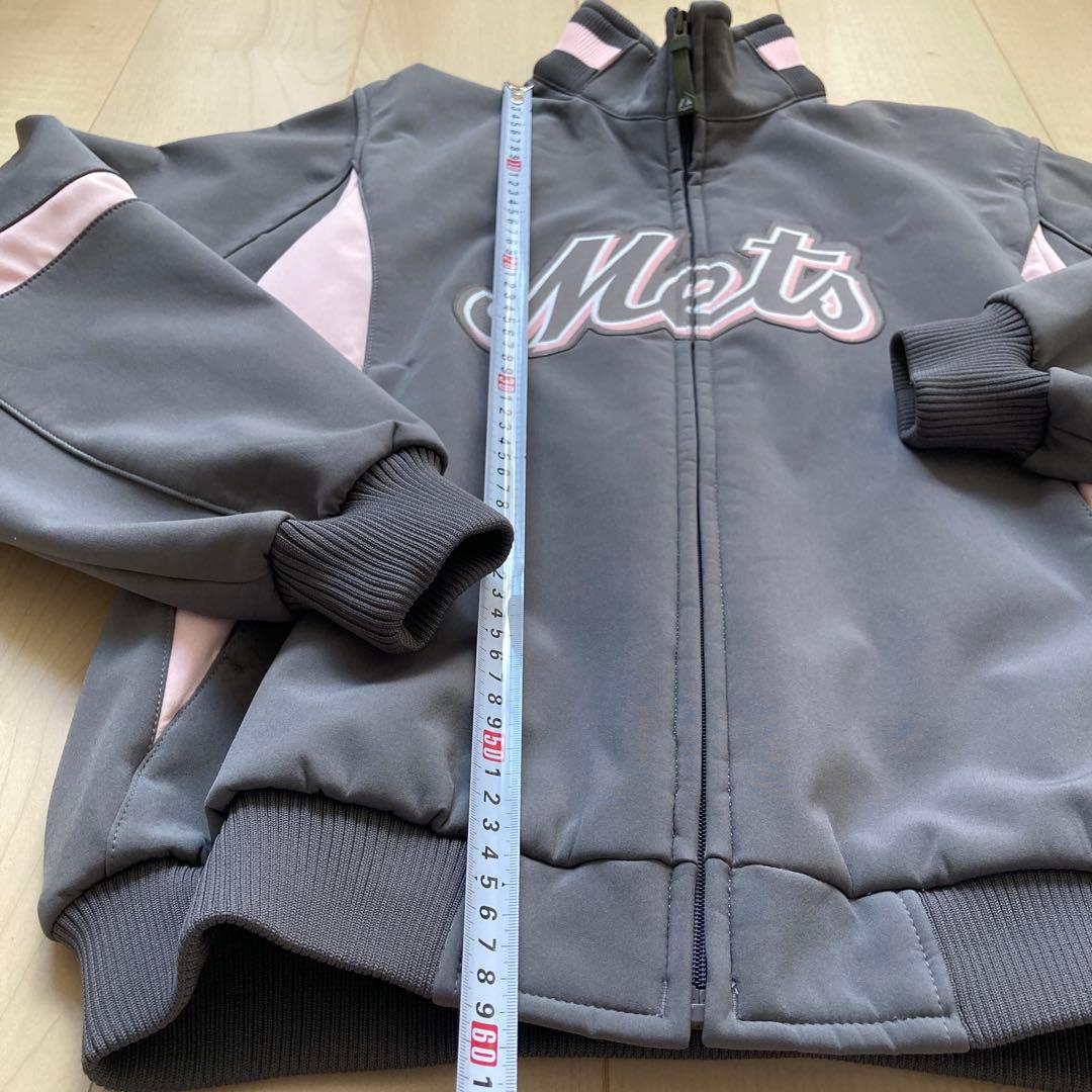 Mets メジャーリーグ　マジェスティック　ジャケット グレー・ピンク