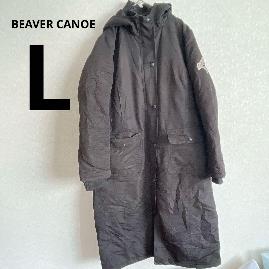 1点物✨海外古着❣BEAVER CANOE フード付きベンチコート L/G 黒