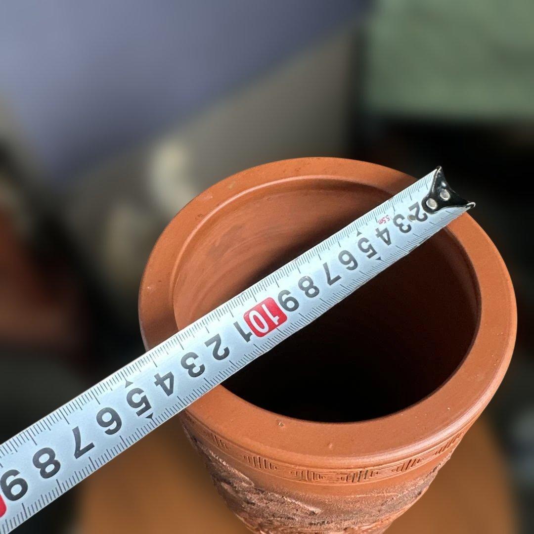 常滑焼，中国，紫砂，雕刻，龍の彫刻 テラコッタ陶器 円筒形