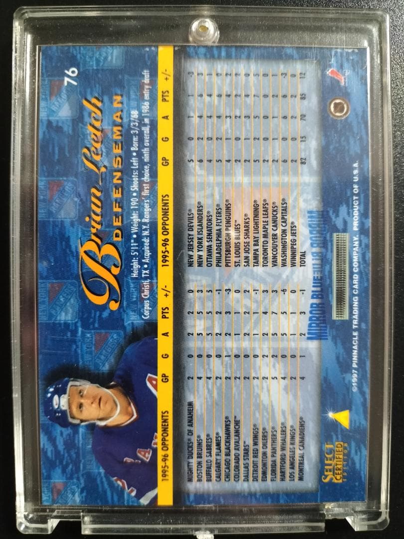 ■NHL Brian Leetch　ブライアン・リーチ Mirror Blue
