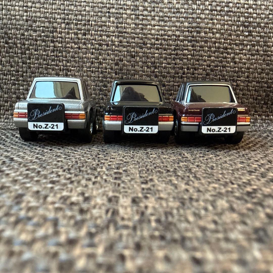【美品】チョロQ Zero 日産プレジデント銀・黒・エンジ（箱なし）3台セット