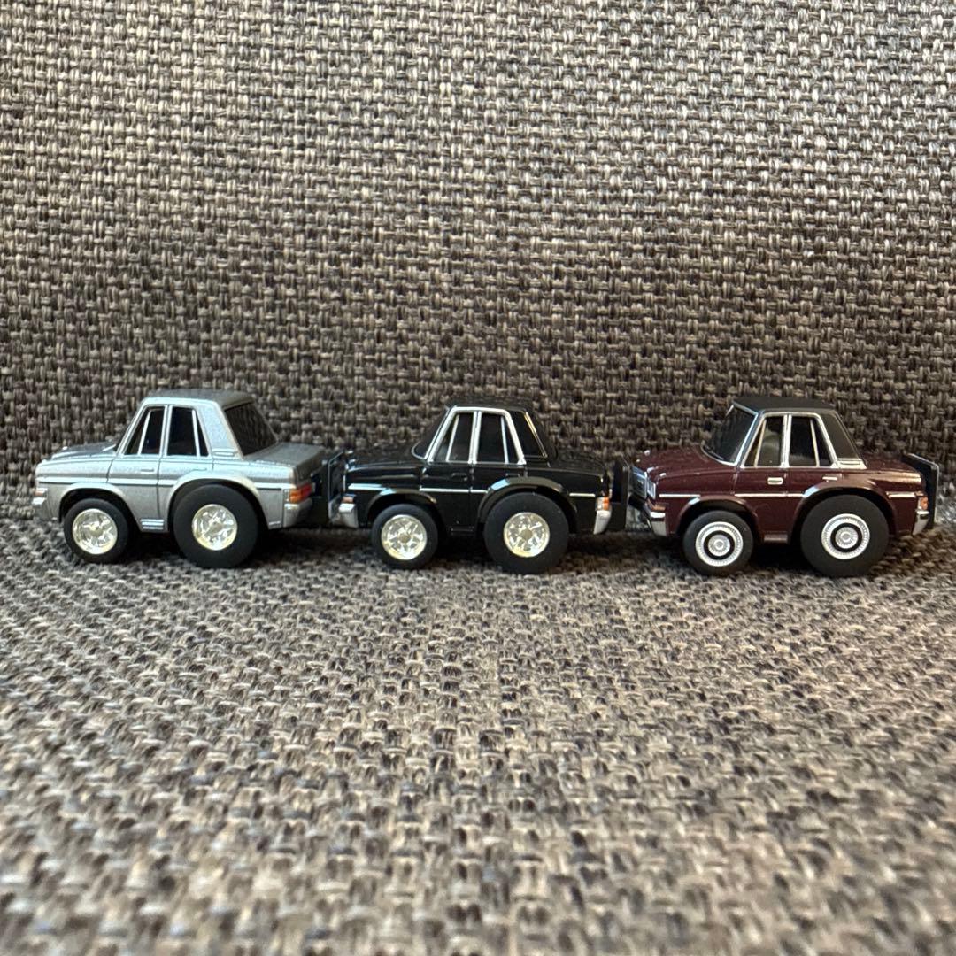 【美品】チョロQ Zero 日産プレジデント銀・黒・エンジ（箱なし）3台セット