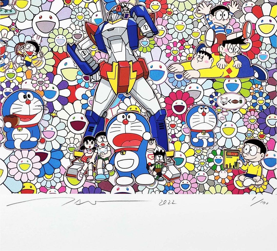 村上隆 記憶の中のドラえもん ED100 サイン入り シルクスクリーン 版画