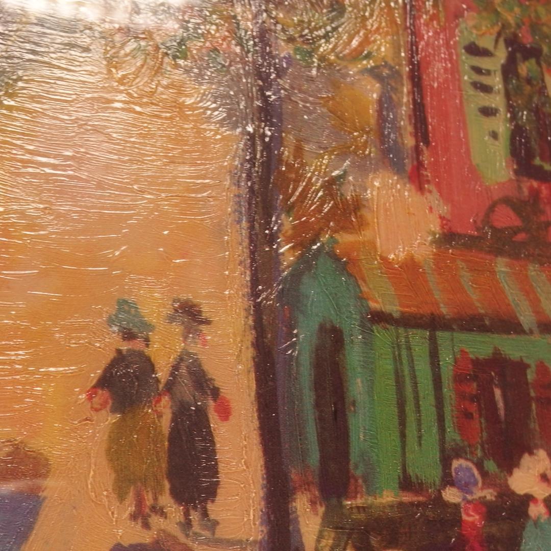 油彩画 複製画 「 モンマルトルのカフェ 」 ユトリロ   額装 P8号
