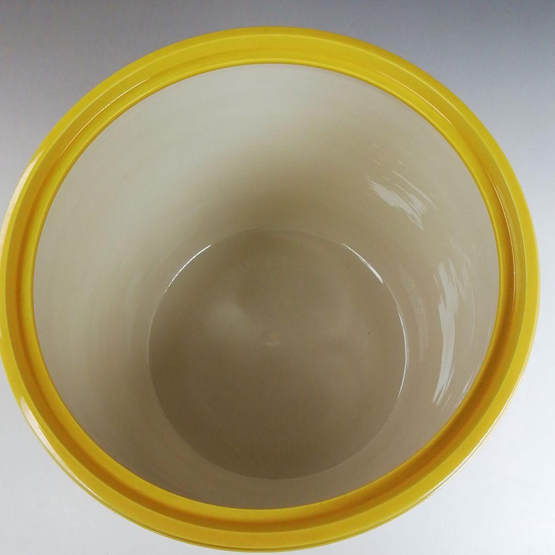 Ｗ３８５　水指　『黄交趾　地紙ツナギ』『中村翠嵐 造』　共箱　茶道具