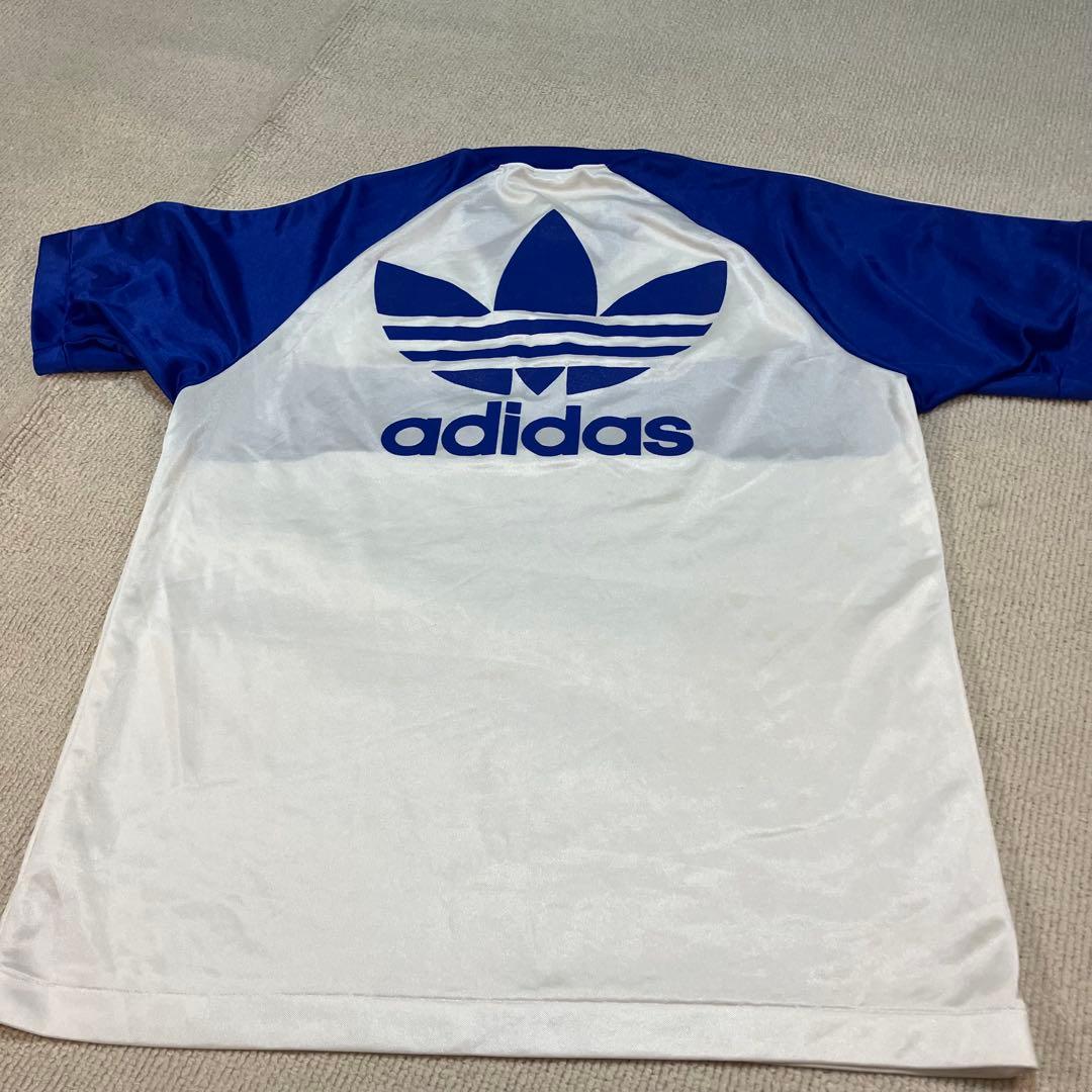 【L】old adidas 半袖シャツ　トレフォイルロゴ　トリコロール　マリノス