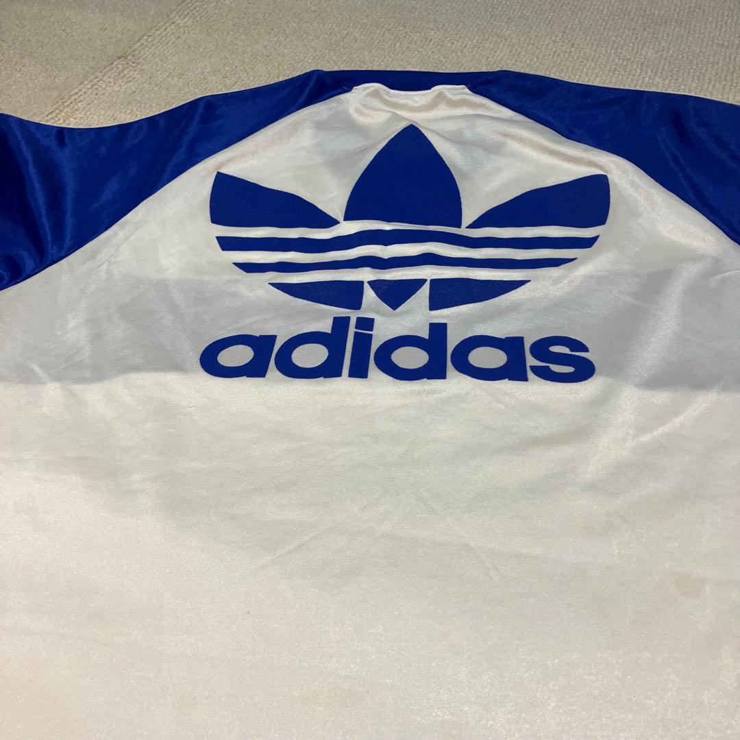 【L】old adidas 半袖シャツ　トレフォイルロゴ　トリコロール　マリノス
