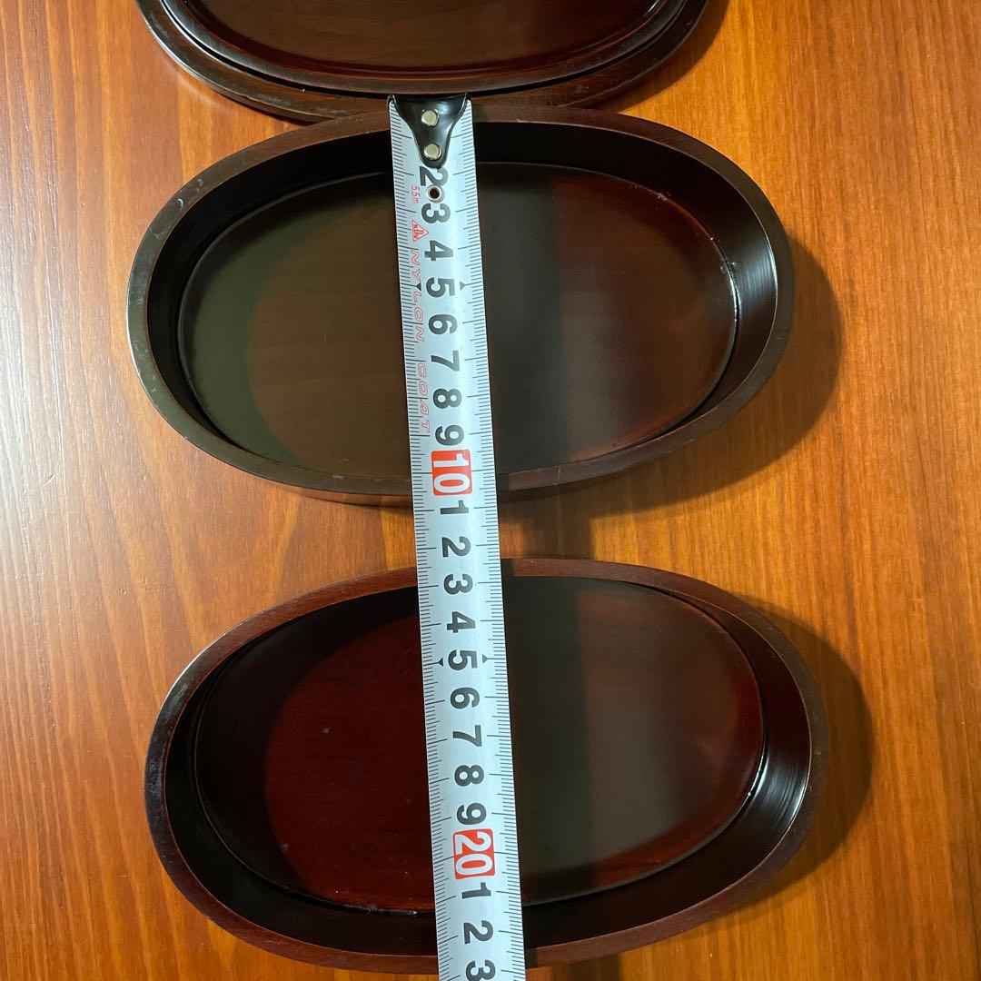 木製　漆塗り　弁当箱2段