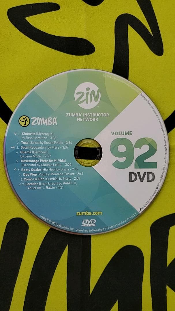 ZUMBA　ズンバ　ZIN92　CD ＆ DVD　インストラクター専用