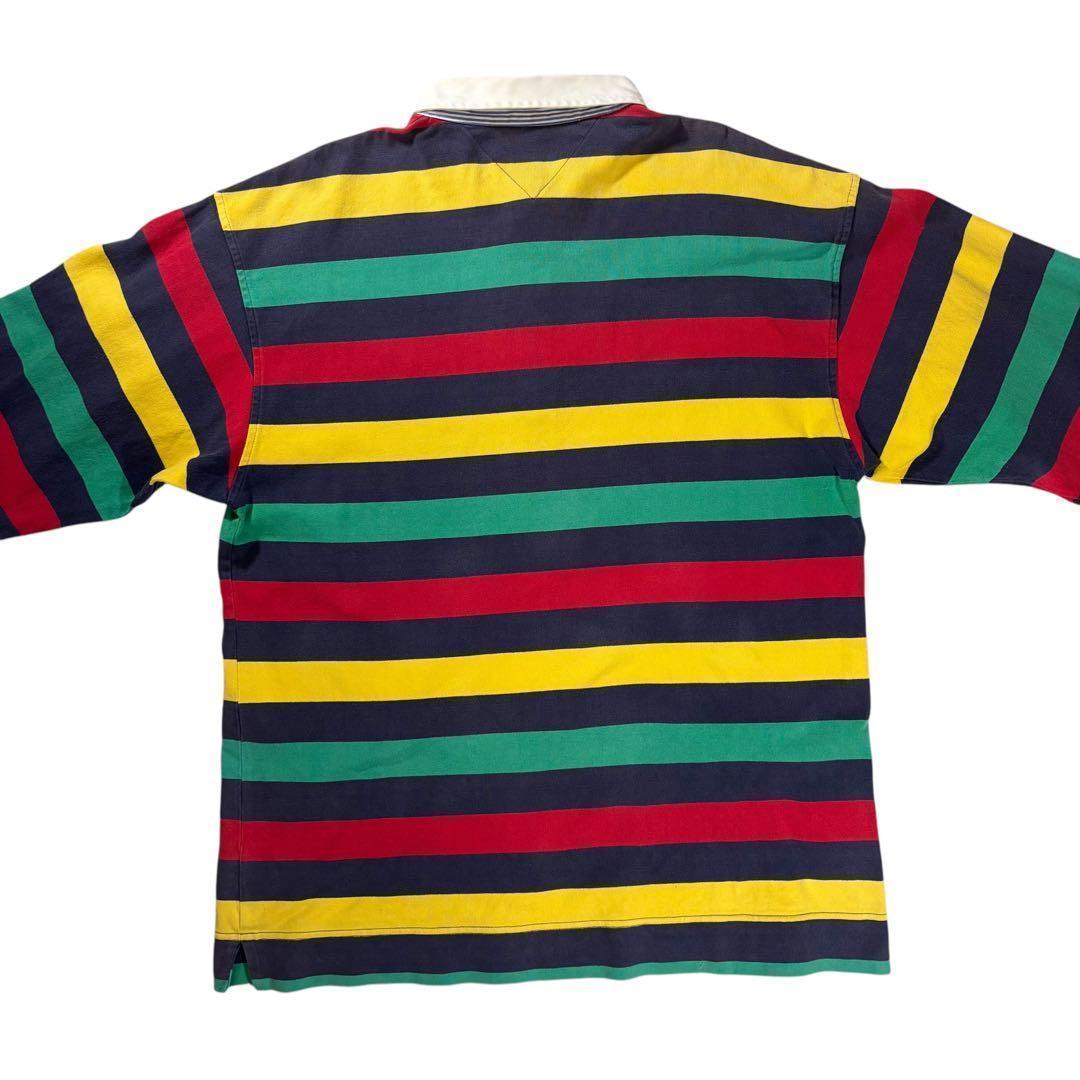 90s   マルチボーダー ラガーシャツ XL