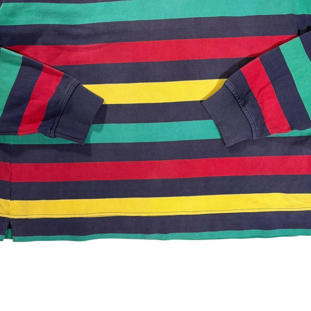 90s   マルチボーダー ラガーシャツ XL