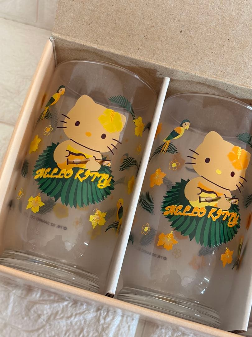 【新品】日焼けキティ グラスセット 2002年製 サンリオ ハローキティ 激レア