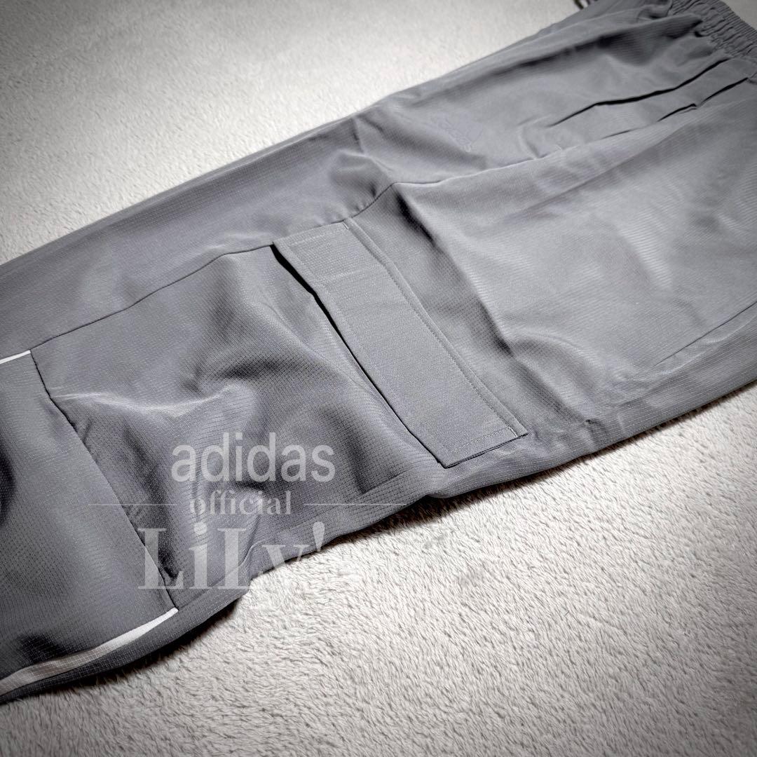 【Ｌサイズ】adidas上下セットアップ　グレー　ブラック　ウーブン　ウインド