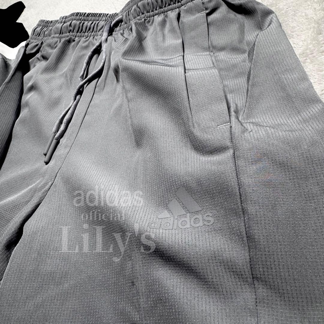 【Ｌサイズ】adidas上下セットアップ　グレー　ブラック　ウーブン　ウインド