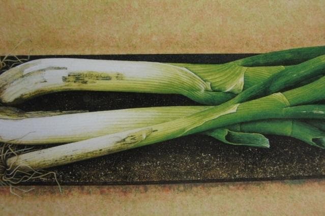 倉田和夫、【長葱】、希少な額装用画集画、新品高級額 額装付、状態良好